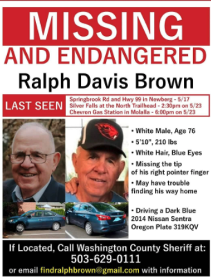 Ralph Brown missing poster information 